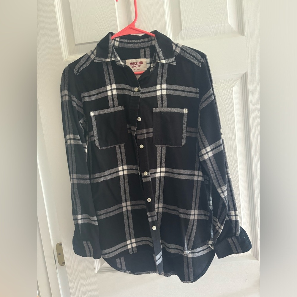 Mossimo Supply Co. Black and White Plaid Shirt